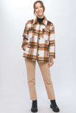 Love Tree Plaid Button Up Shacket - Trendsi - Flyclothing LLC