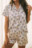 Flower Printed Top and Shorts Lounge Set - Trendsi - Flyclothing LLC