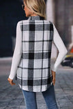 Plaid Button Up Vest Coat - Trendsi - Flyclothing LLC