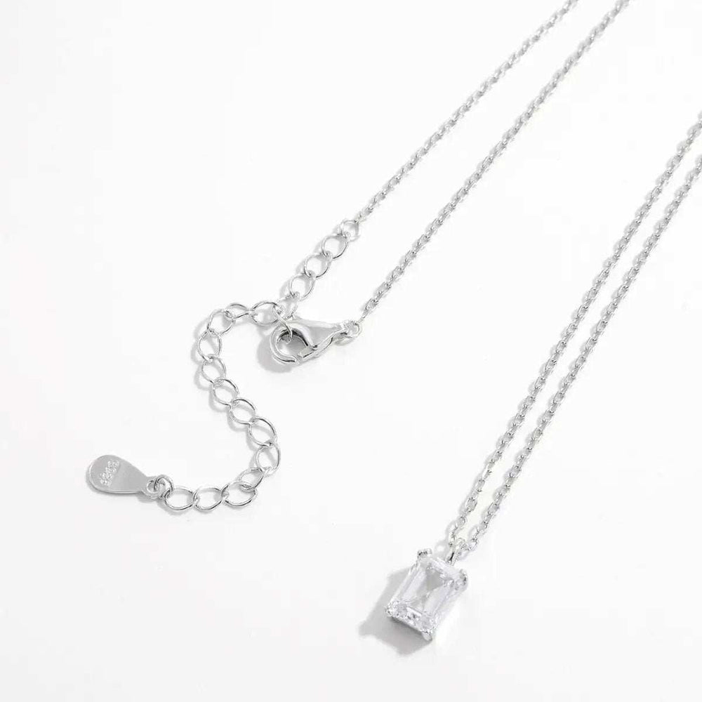 925 Sterling Silver Zircon Pendant Necklace - Trendsi - Flyclothing LLC