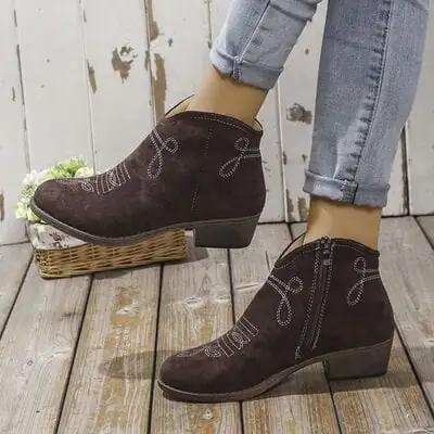 Block Heel Ankle Boots - Trendsi - Flyclothing LLC