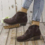 Block Heel Ankle Boots - Trendsi - Flyclothing LLC