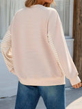 Striped Patchwork Long Sleeve Sweatshirt - Trendsi - Flyclothing LLC