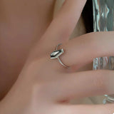 925 Sterling Silver Black Agate Geometric Ring - Trendsi - Flyclothing LLC