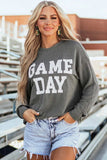 GAME DAY Striped Round Neck Long Sleeve Top - Trendsi - Flyclothing LLC