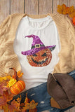 Sequin Pumpkin Round Neck Short Sleeve T-Shirt - Trendsi - Flyclothing LLC