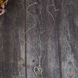 Alloy Inlaid Zircon Heart Pendant Necklace - Trendsi - Flyclothing LLC