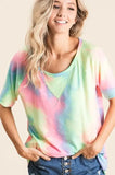 BiBi Tie Dye French Terry Print Top - Trendsi - Flyclothing LLC