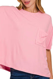 Zenana Oversized Ribbed Round Neck Short Sleeve Tee - Trendsi - Flyclothing LLC