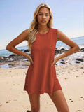 Slit Round Neck Top and Shorts Set - Trendsi - Flyclothing LLC