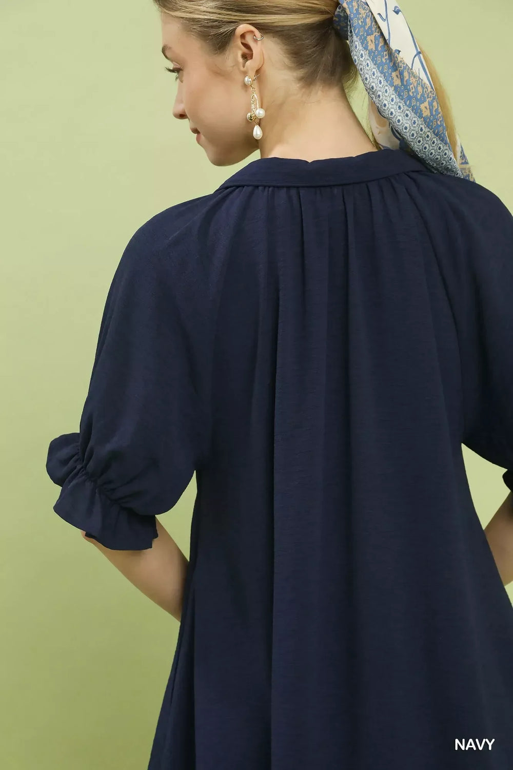 Umgee Tiered Puff Sleeve Babydoll Dress - Trendsi - Flyclothing LLC