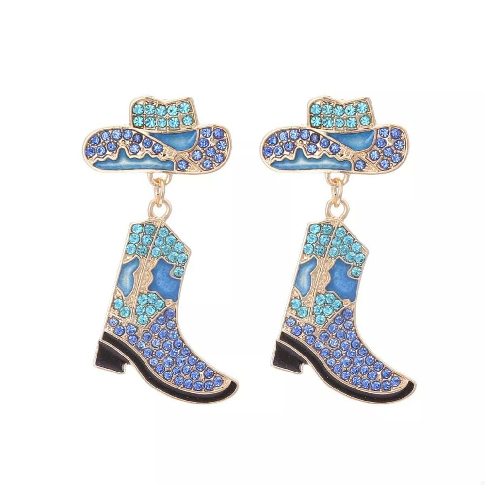 Cowboy Hat and Boot Dangle Earrings - Trendsi - Flyclothing LLC