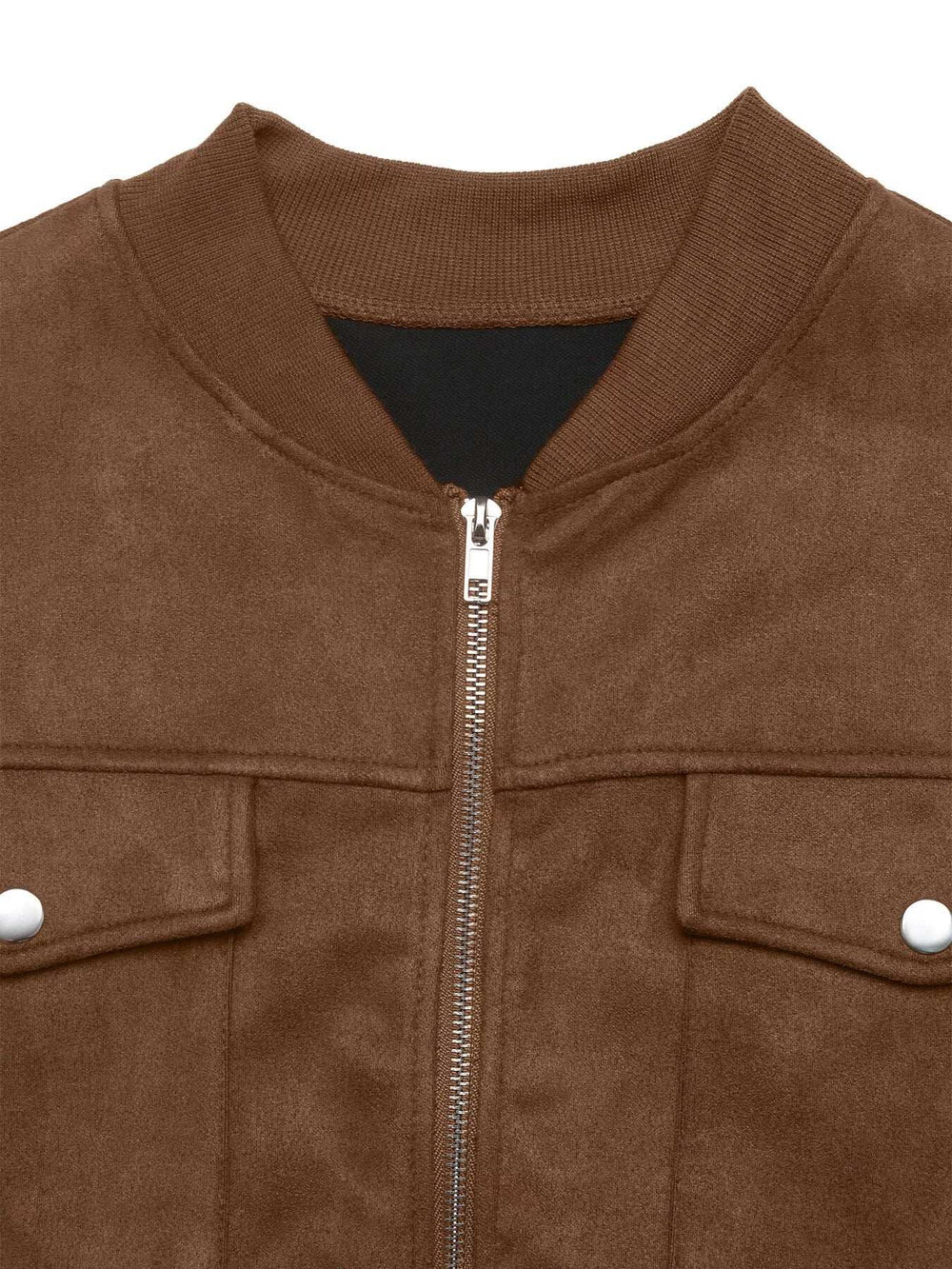 Zip Up Dropped Shoulder Jacket - Trendsi - Flyclothing LLC