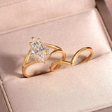 2 Carat Moissanite 925 Sterling Silver 2 Piece Ring - Trendsi - Flyclothing LLC