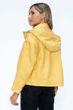How Dare U Drawstring Hem PU Leather Zip Up Jacket - Trendsi - Flyclothing LLC