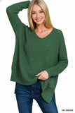 Zenana Dolman Sleeve V-Neck Sweater - Trendsi - Flyclothing LLC