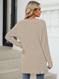 Pocketed Open Front Long Sleeve Cardigan - Trendsi - Flyclothing LLC