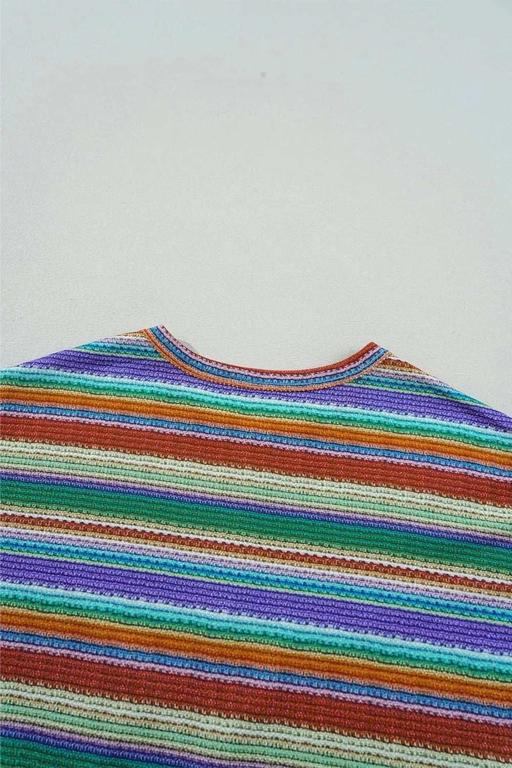 Multicolour Striped Twist Hem Cap Sleeve Top - Trendsi - Flyclothing LLC