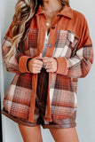 Plaid Button Up Long Sleeve Jacket - Trendsi - Flyclothing LLC