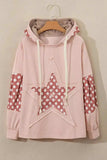 Drawstring Star Long Sleeve Hoodie - Trendsi - Flyclothing LLC