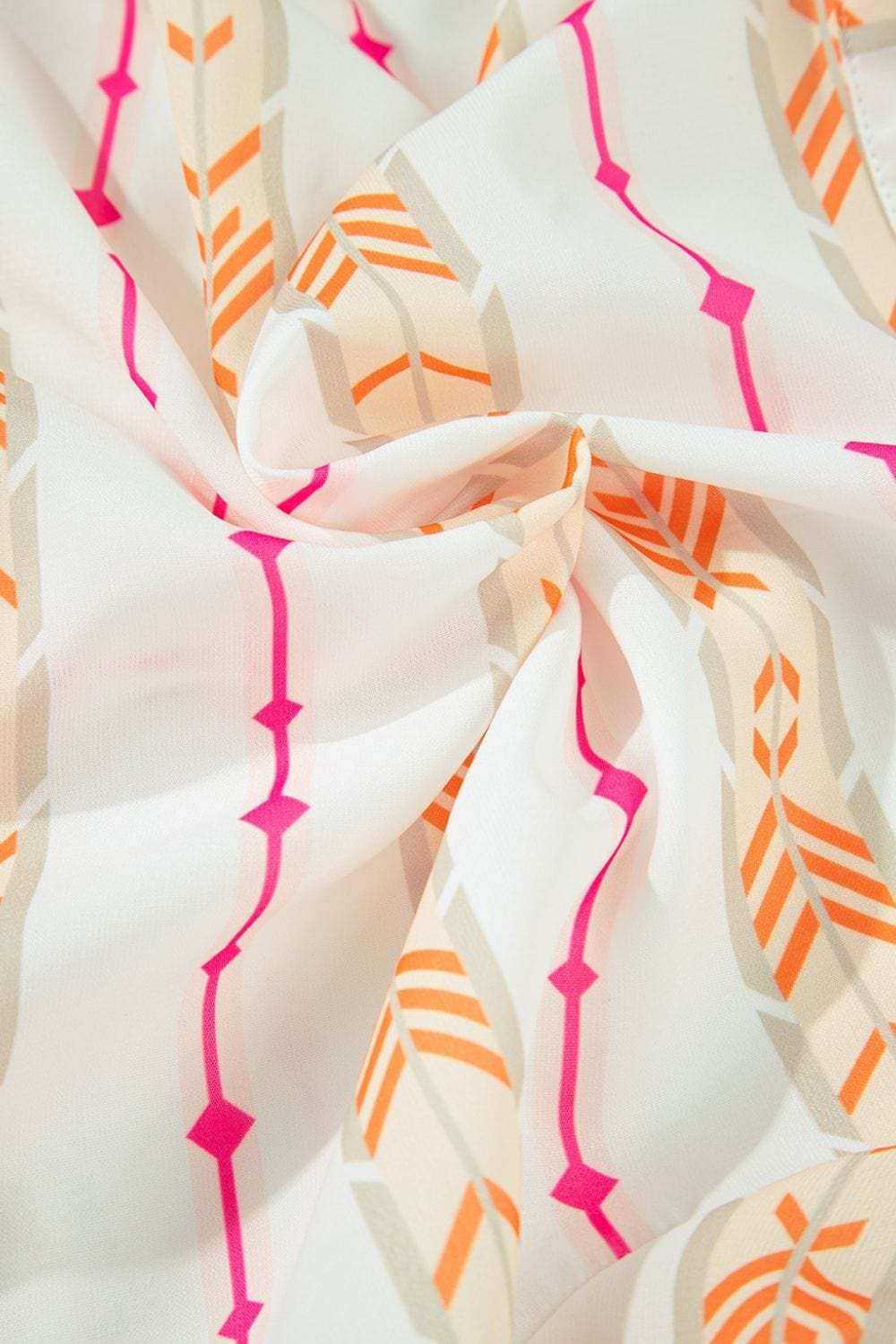 Printed Ruffled Notched Loose Dress - Trendsi - Flyclothing LLC