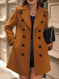 Double-Breasted Wool Blend Overcoat - Trendsi - Flyclothing LLC