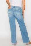 bytos Full Size Distressed High Rise Straight Jeans - Trendsi - Flyclothing LLC