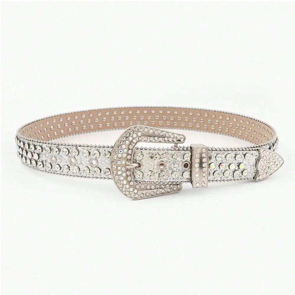 PU Leather Rhinestone Belt - Trendsi - Flyclothing LLC