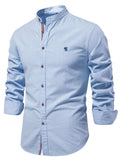 Men's Full Size Button Down Embroidered Shirt Plus Size - Trendsi - Flyclothing LLC