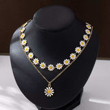 2 Piece 18K Gold-Plated Daisy Necklace - Trendsi - Flyclothing LLC