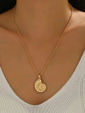 18K Gold-Plated Shell Pendant Necklace - Trendsi - Flyclothing LLC