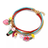 3 Piece Colorful Rope Charm Necklace - Trendsi - Flyclothing LLC