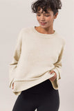 HYFVE Round Neck Dropped Shoulder Ribbed Sweater - Trendsi - Flyclothing LLC