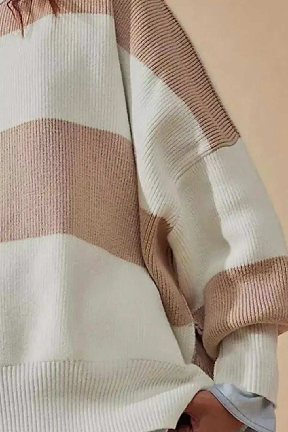 Color Block Round Neck Long Sleeve Sweater - Trendsi - Flyclothing LLC