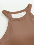 Grecian Neck Tank With Chest Pads - Trendsi - Flyclothing LLC