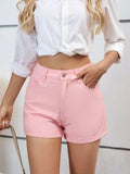 High Waist Denim Shorts - Trendsi - Flyclothing LLC