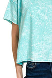 Zenana Washed Crew Neck Short Sleeve Crop Box Tee - Trendsi - Flyclothing LLC