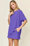 Double Take Basic style Round Neck Solid Set - Trendsi - Flyclothing LLC
