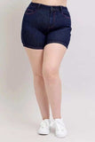 Judy Blue Full Size High Waist Heart Shaped Pkts & Red Contrast Thread Denim Shorts Plus Size - Trendsi - Flyclothing LLC