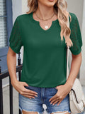 Lace Short Sleeve T-Shirt - Trendsi - Flyclothing LLC