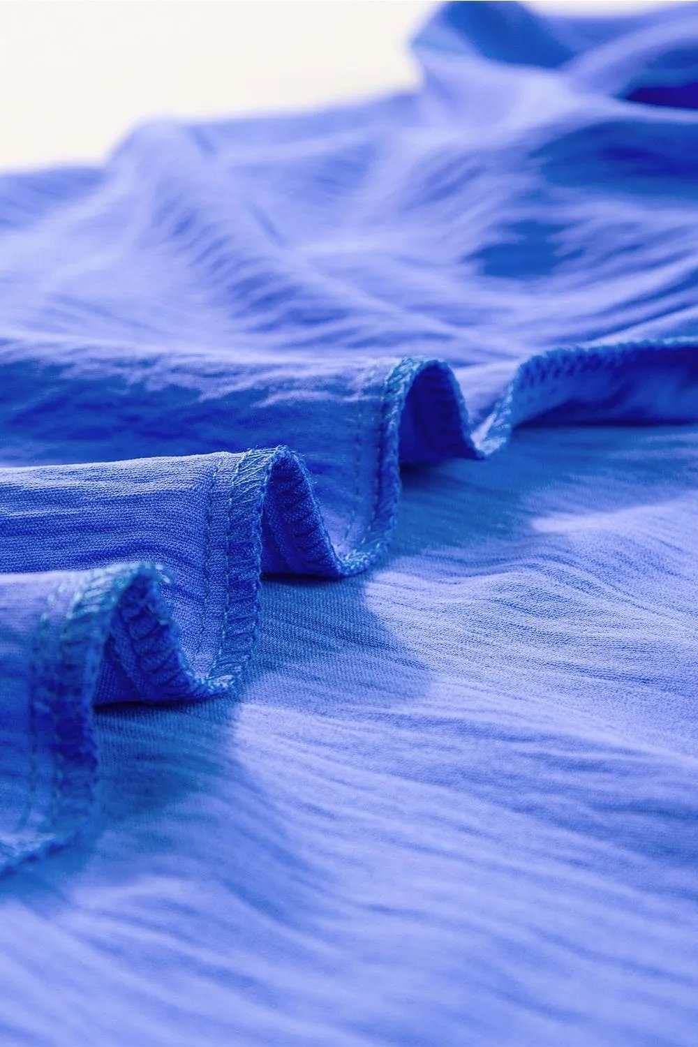 Smocked Johnny Collar Half Sleeve Blouse - Trendsi - Flyclothing LLC