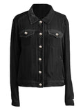 Button Up Long Sleeve Jacket with Chest Pockets - Trendsi - Flyclothing LLC