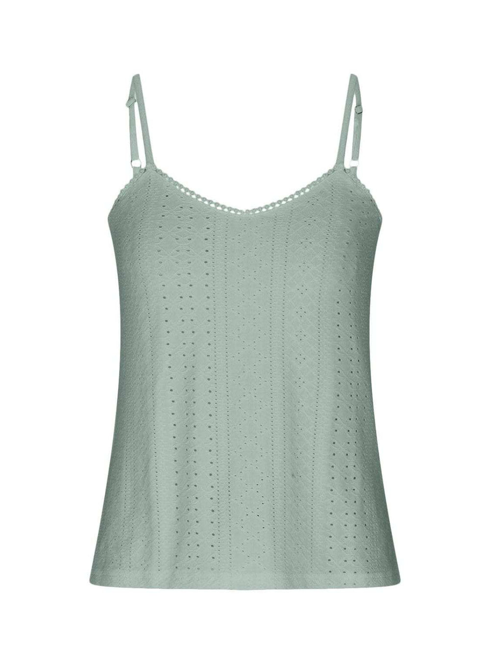 Eyelet Lace Detail V-Neck Cami - Trendsi - Flyclothing LLC