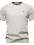 Men's Embroidered Round Neck T-Shirt - Trendsi - Flyclothing LLC