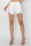 RISEN Button Fly Frayed Hem Denim Shorts - Trendsi - Flyclothing LLC