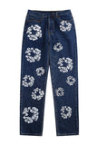 Men's Graphic Straight Leg Jeans - Trendsi - Flyclothing LLC