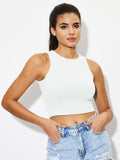 Round Neck Cropped Tank - Trendsi - Flyclothing LLC