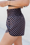 Checkered Elastic Waist Shorts - Trendsi - Flyclothing LLC