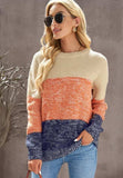 Color Block Round Neck Long Sleeve Sweater - Trendsi - Flyclothing LLC