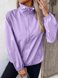 Pocketed Zip Up Long Sleeve Jacket - Trendsi - Flyclothing LLC